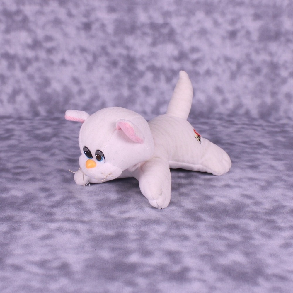 Tonka Pound Pur-ries White Cat Small Vintage 1980s Plush‎ Toy Retro Kidcore 1986